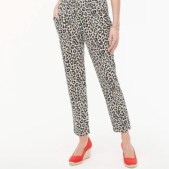 Leopard print lined drawstring pants - Picture 1 of 6